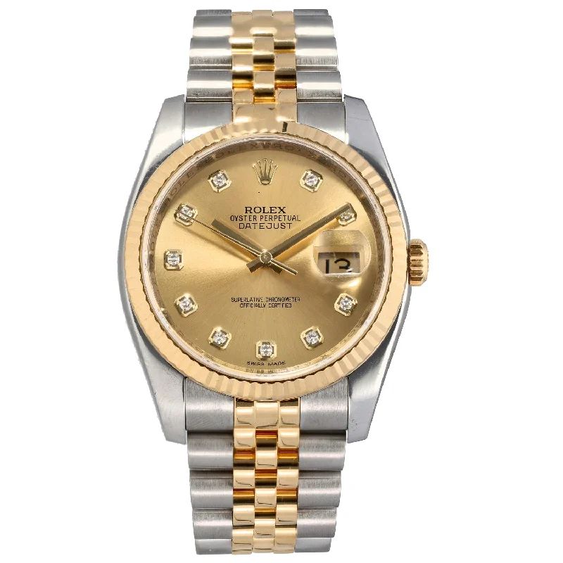 sport watches for men with date function and chronograph design-Rolex Datejust 116233 36mm Bi-Colour Watch