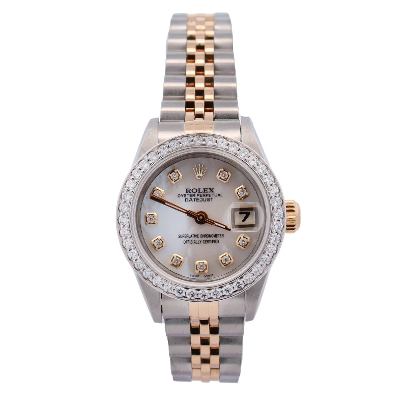 women’s watches with classic round face and metal strap-Rolex Datejust 26mm MOP Dial Watch Ref# 69173